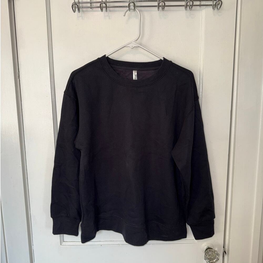 New Fabletics Alina Go-To Crewneck Sweatshirt Black size S - Picture 2 of 6